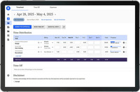 Screenshot of timesheets by Replicon