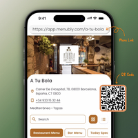 Screenshot of how to share menu anywhere with a simple link or QR code.