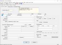 Screenshot of In addition to fields to record customer data, QuickFill databases can be mapped to the USPS address service for real-time web-based address standardization, verification and certification service. For address changes, a customer's address can be changed immediately or scheduled to occur as a temporary or permanent change at a later date.