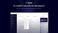Screenshot of an example of no bullsh*t security for devs. Aikido Security can secure code, cloud, and runtime environments.