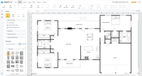 Screenshot of the CAD drawing and floor plan tools, used to design a home or optimize office space to improve traffic flow in a retail space.