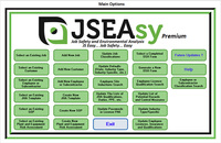 Screenshot of JSEAsy Main options. This is the launching pad into the different areas of the software.