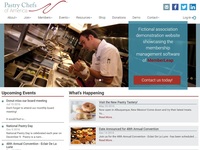 Screenshot of Pastry Chefs of America - Fictional association demonstration website showcasing the membership management software of MemberLeap