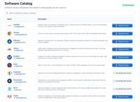 Screenshot of the catalog for employees, used to request access to company approved apps