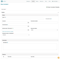 Screenshot of Incident Intake Form