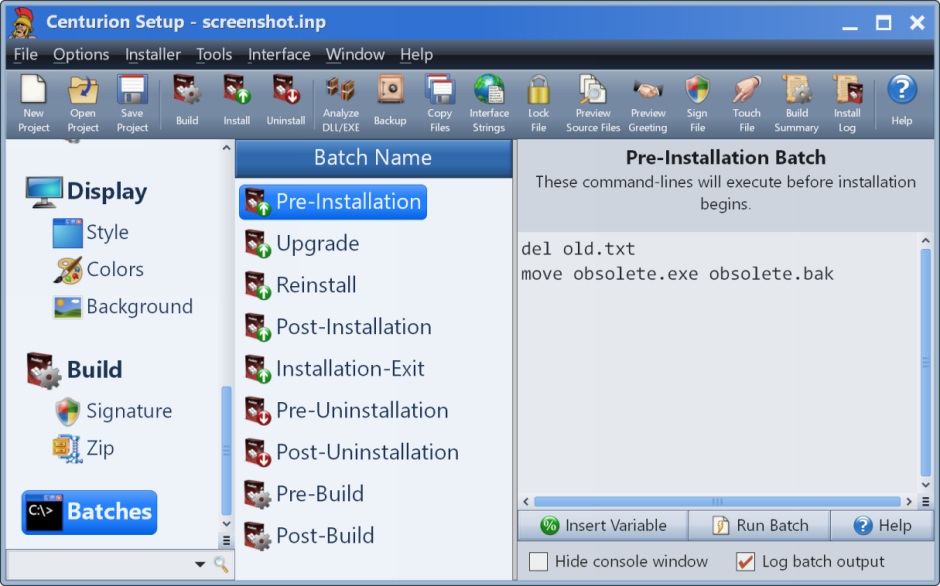 Screenshot of DOS Batches