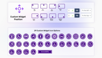 Screenshot of custom widget, position, and icon size