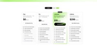 Screenshot of pricing