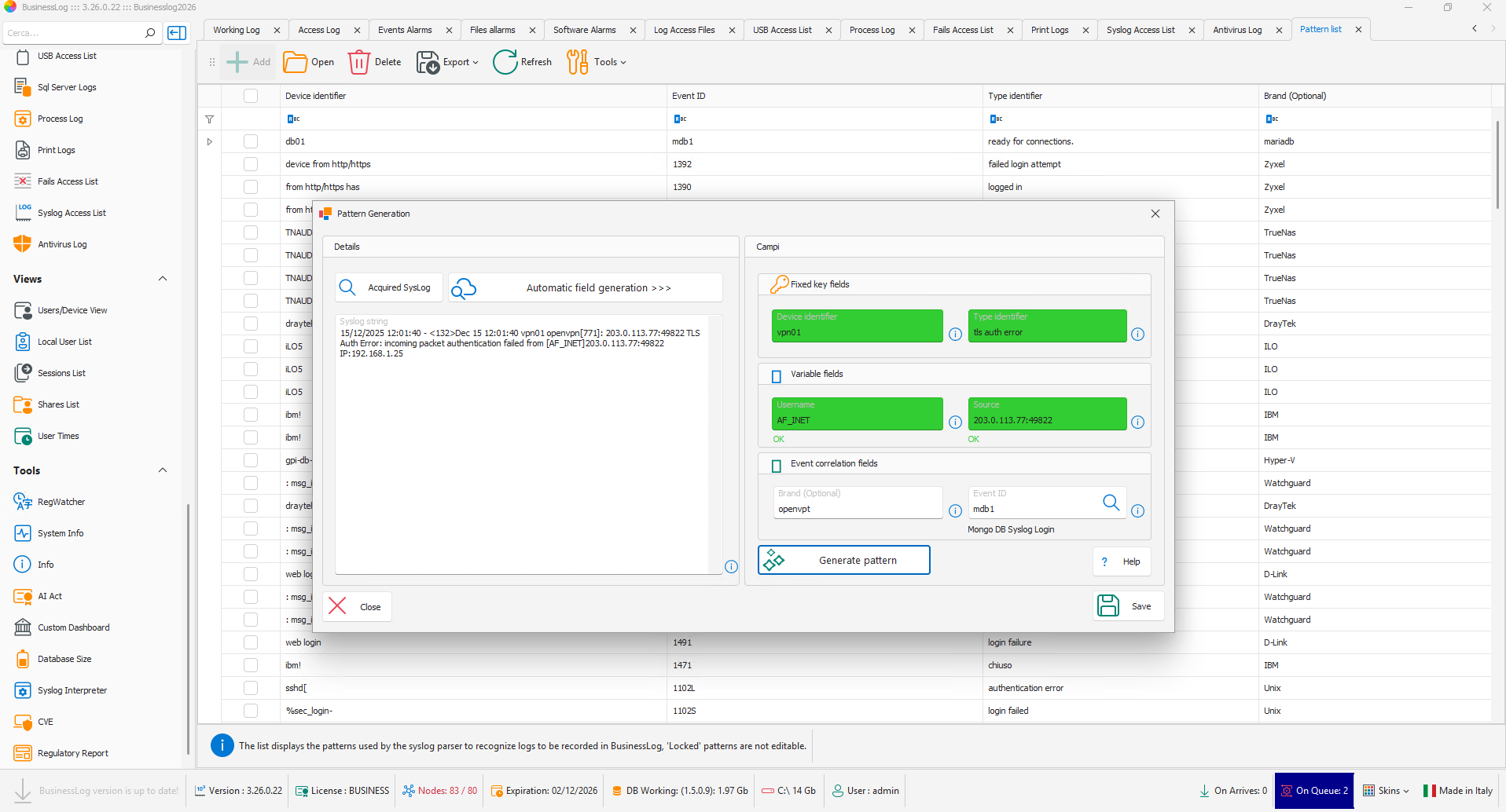 BusinessLOG Server SOC 2026