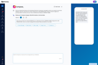 Screenshot of the upgraded AI Compose - Used to create engaging messages with emojis, helpful templates,, easy editing, and Spanish translations.