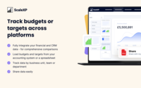Screenshot of ScaleXP's budget tracking, which targets across ERP and CRM systems.