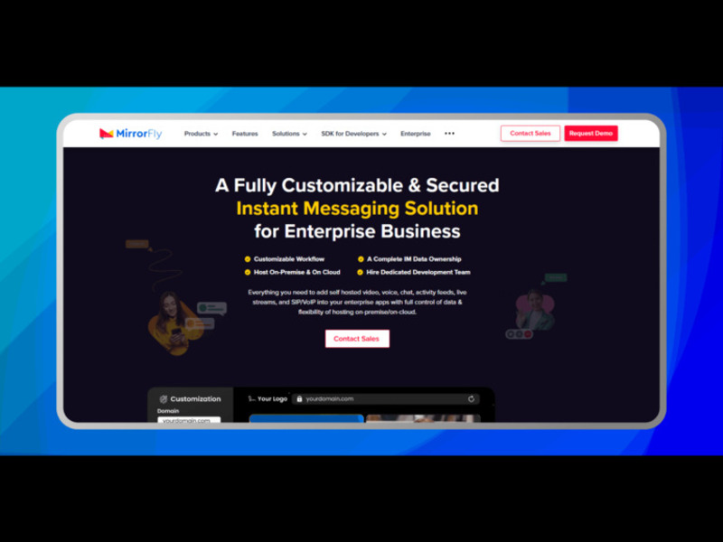 Screenshot of MirrorFly’s APIs and SDKs allow businesses to create a secure enterprise instant messaging software tailored to their requirements