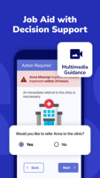 Screenshot of decision support with multimedia guidance and referrals.