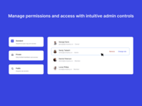 Screenshot of Permissions and access management made simple with intuitive admin controls.