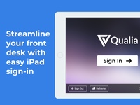 Screenshot of an example sign in kiosk, available with iPads and QR codes