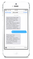 Screenshot of an automated appointment reminder
