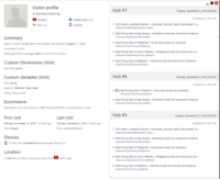 Screenshot of Visitor Profile helps you to understand your visitors’ individual behaviour by summarising and listing your visitors’ visits