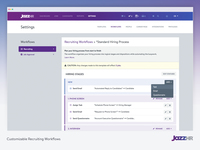 Screenshot of a customizable recruiting workflows that reflects the hiring process.