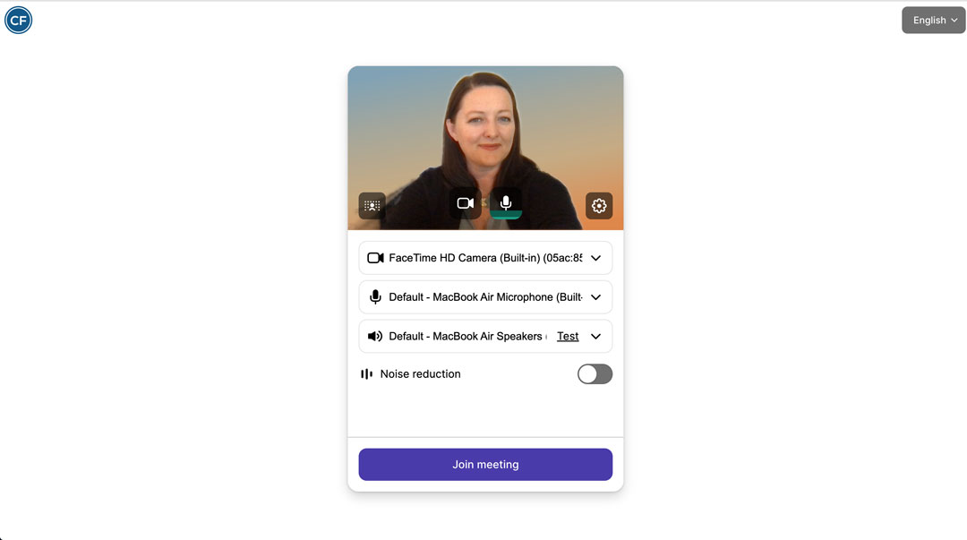 Screenshot of Recruiter view before entering virtual meeting room