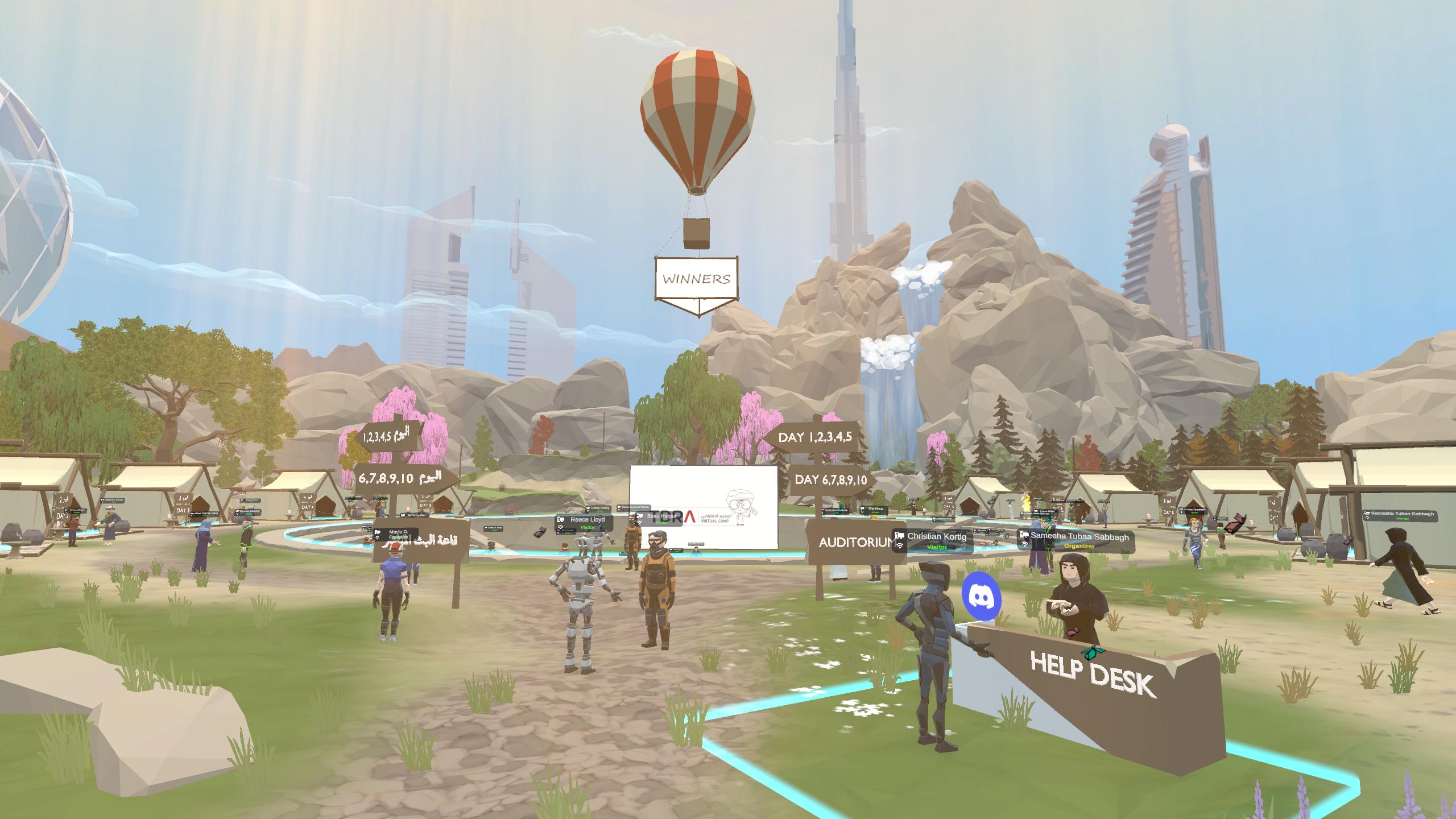 Screenshot of an immersive student training camp for Etisalat Academy & TDRA on HoloFair