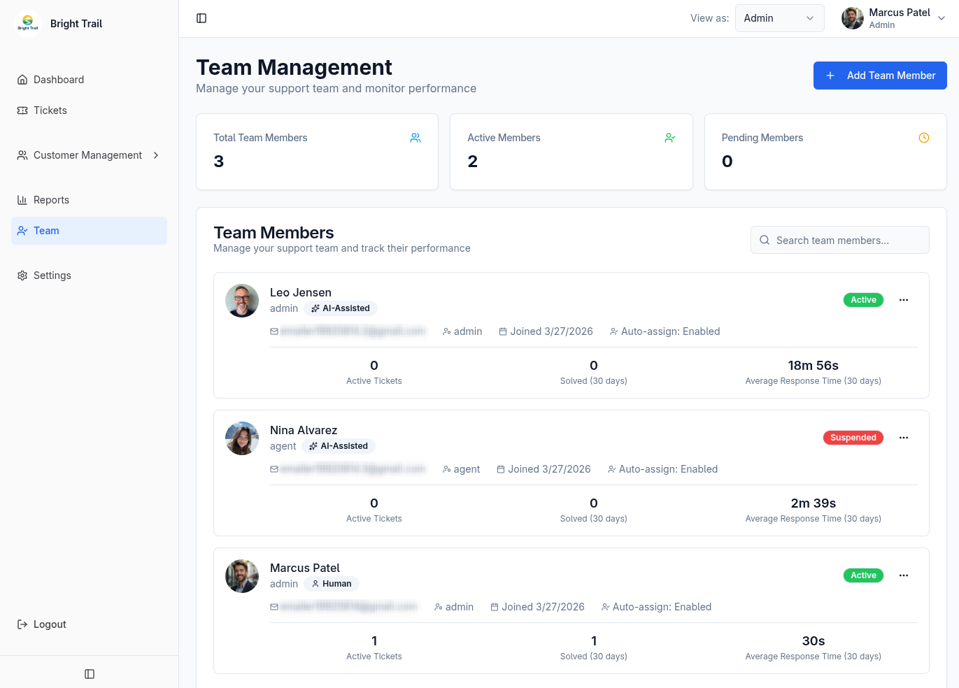 Screenshot of Team