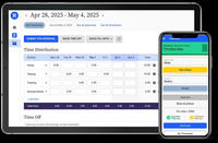 Screenshot of Replicon's time and attendance tracking
