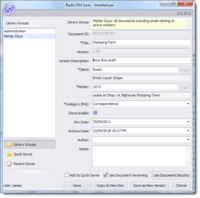 Screenshot of Save documents of any type to Radix DM and index by your criteria (such as client, matter and category) for easy retrieval.