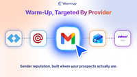 Screenshot of Targeted Warmup Across Gmail Outlook and Yahoo