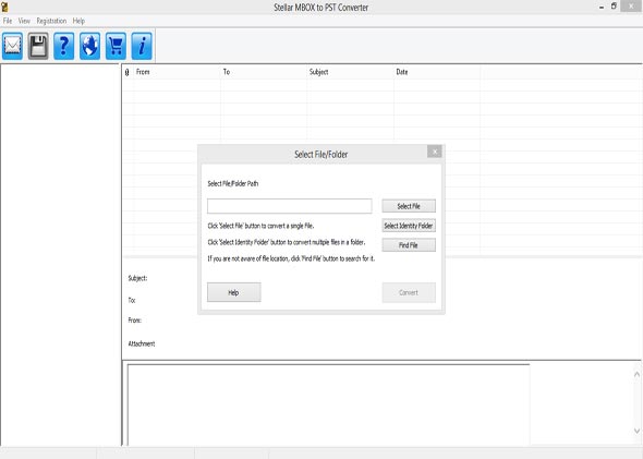 Screenshot of Select MBOX file for Conversion