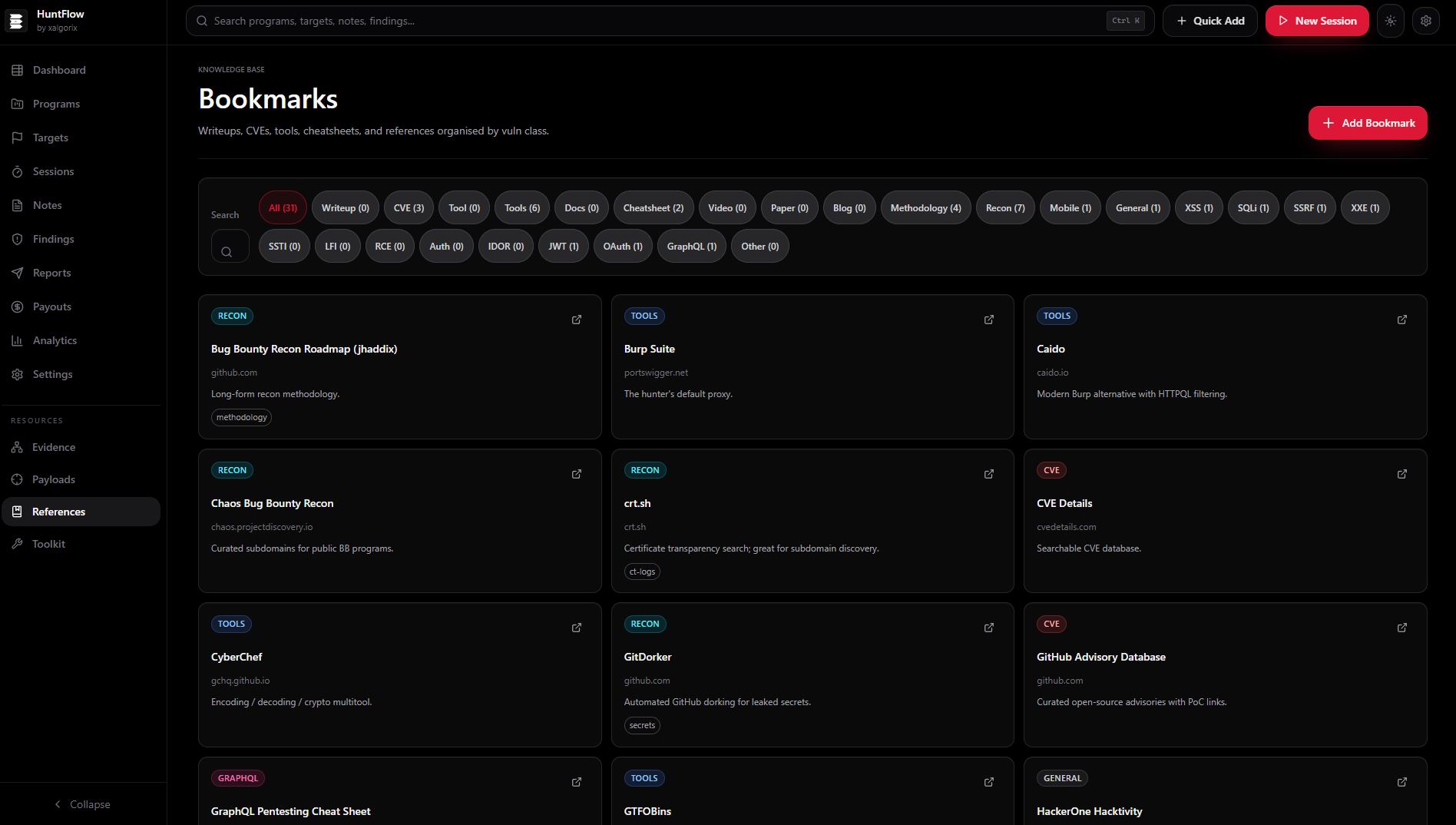 Screenshot of Reference