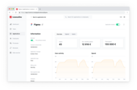 Screenshot of App details and spend history