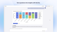 Screenshot of where to turn questions into insights with Ask Zia.
