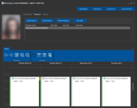Screenshot of Work Release: Schedules inmates for work release, tracks employers, annotates specific schedules for each inmate, assigns managers for each inmate, check-out/in process, integrates into RMS Business Index, and supports extensive search methods.