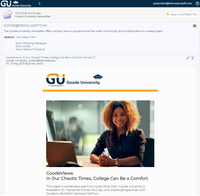 Screenshot of LISTSERV offers archive options on the web interface so subscribers can view previous mailings at any time.
