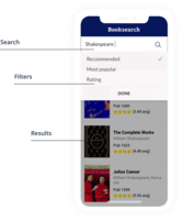 Screenshot of Web and Native mobile search UIs