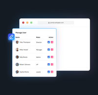 Screenshot of the user management portal