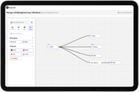 Screenshot of the drag-and-drop interface used to integrate data sources, apply machine learning, design custom workflows, and build industrial applications.