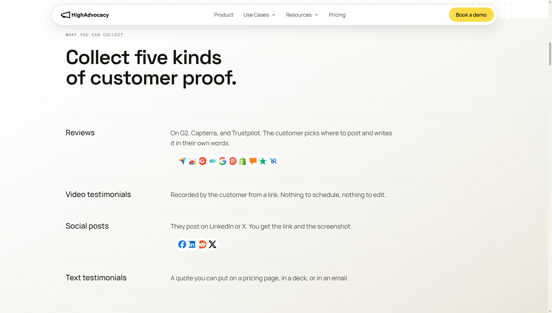 Screenshot of HighAdvocacy Supported Platform