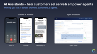Screenshot of Customer AI Assistants: By leveraging Generative AI combined with company knowledge and data, customers get answers created directly from data as if they had a human agent helping them.

Agent AI Assistants: Not every question can be answered by AI, so Quiq’s AI-assisted contact center empowers human agents to handle many simultaneous asynchronous conversations across all popular messaging channels.