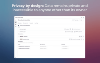 Screenshot of Privacy by design: Data remains private and inaccessible to anyone other than its owner
