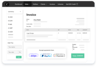 Screenshot of Bill clients in multiple currencies with compliant invoices from Clientjoy
