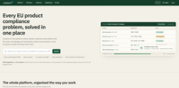 Screenshot of Conphora homepage with the product compliance console