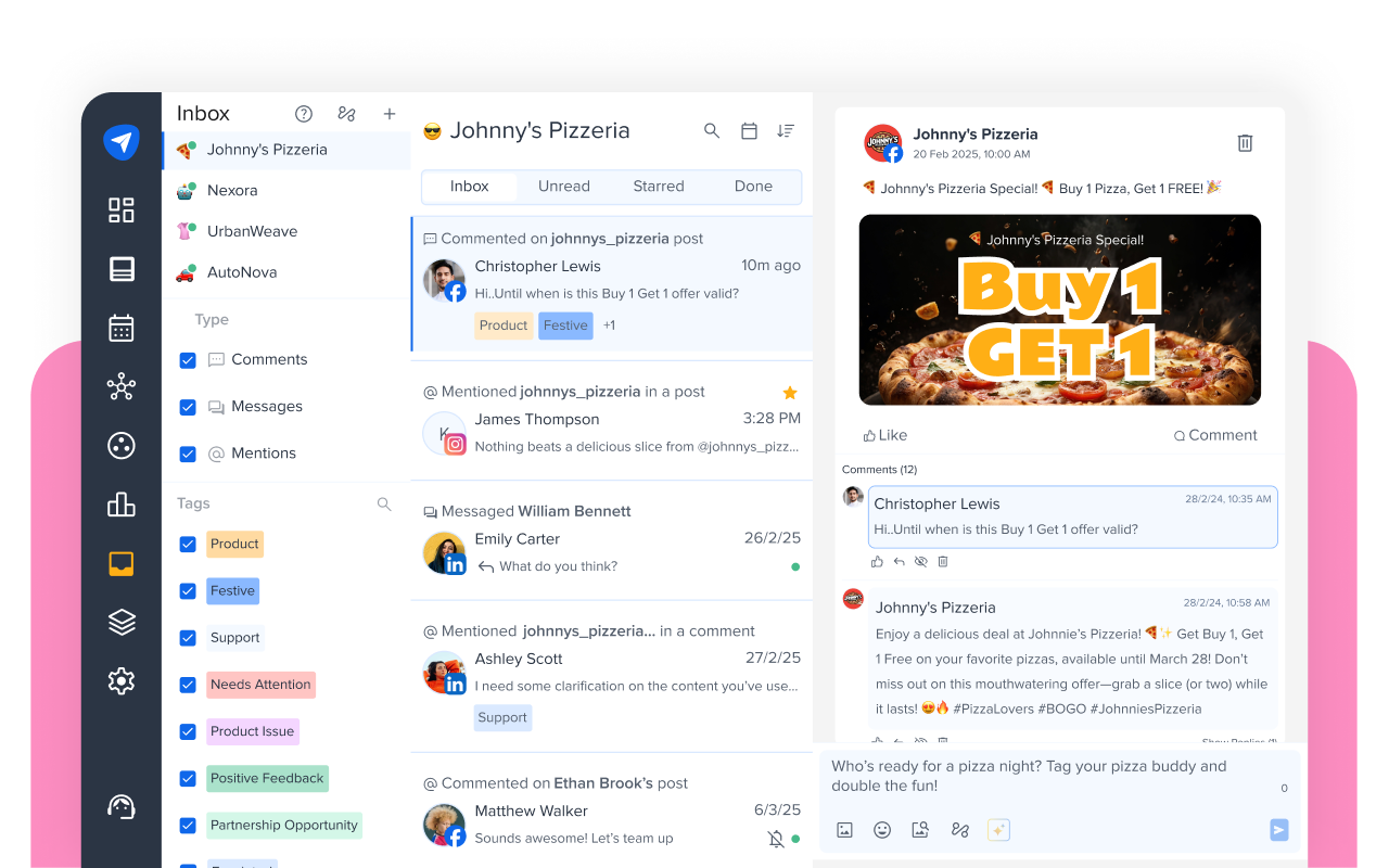 Screenshot of Social Inbox