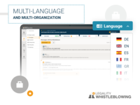 Screenshot of an example of the multi-language and multi-organization feature.