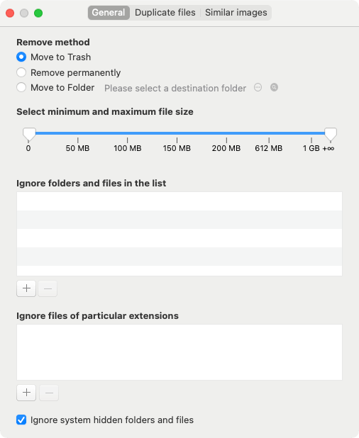 Screenshot of where to customize settings for duplicate detection and removal