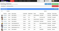 Screenshot of Fleetable Existing Vehicles