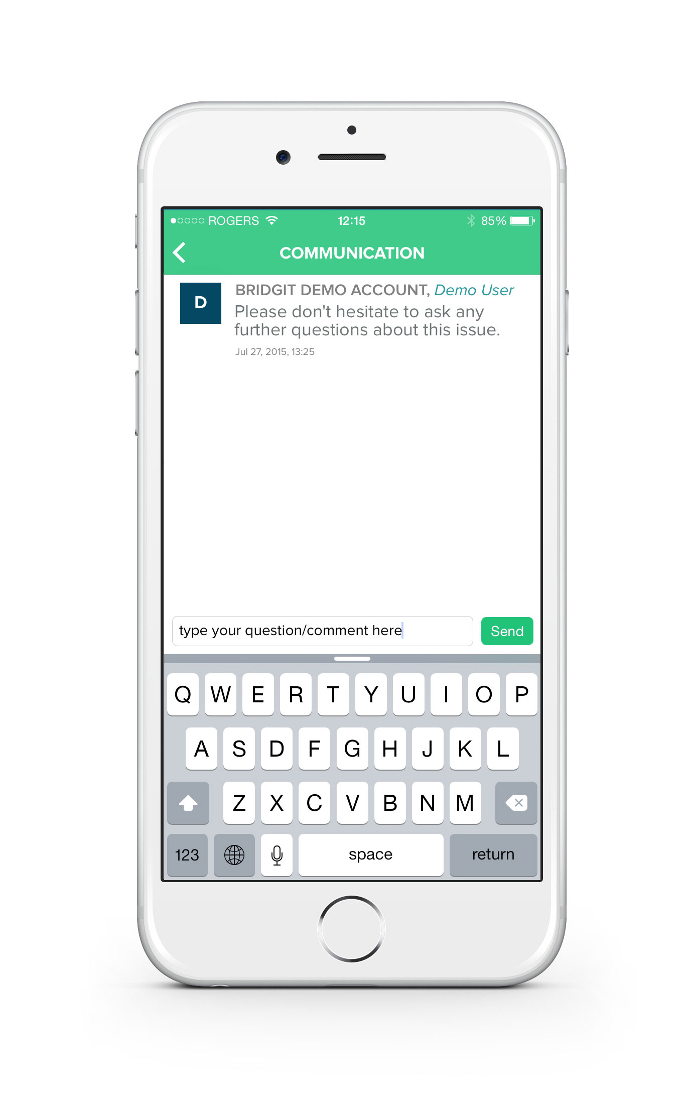 Screenshot of Closeout on iOS.