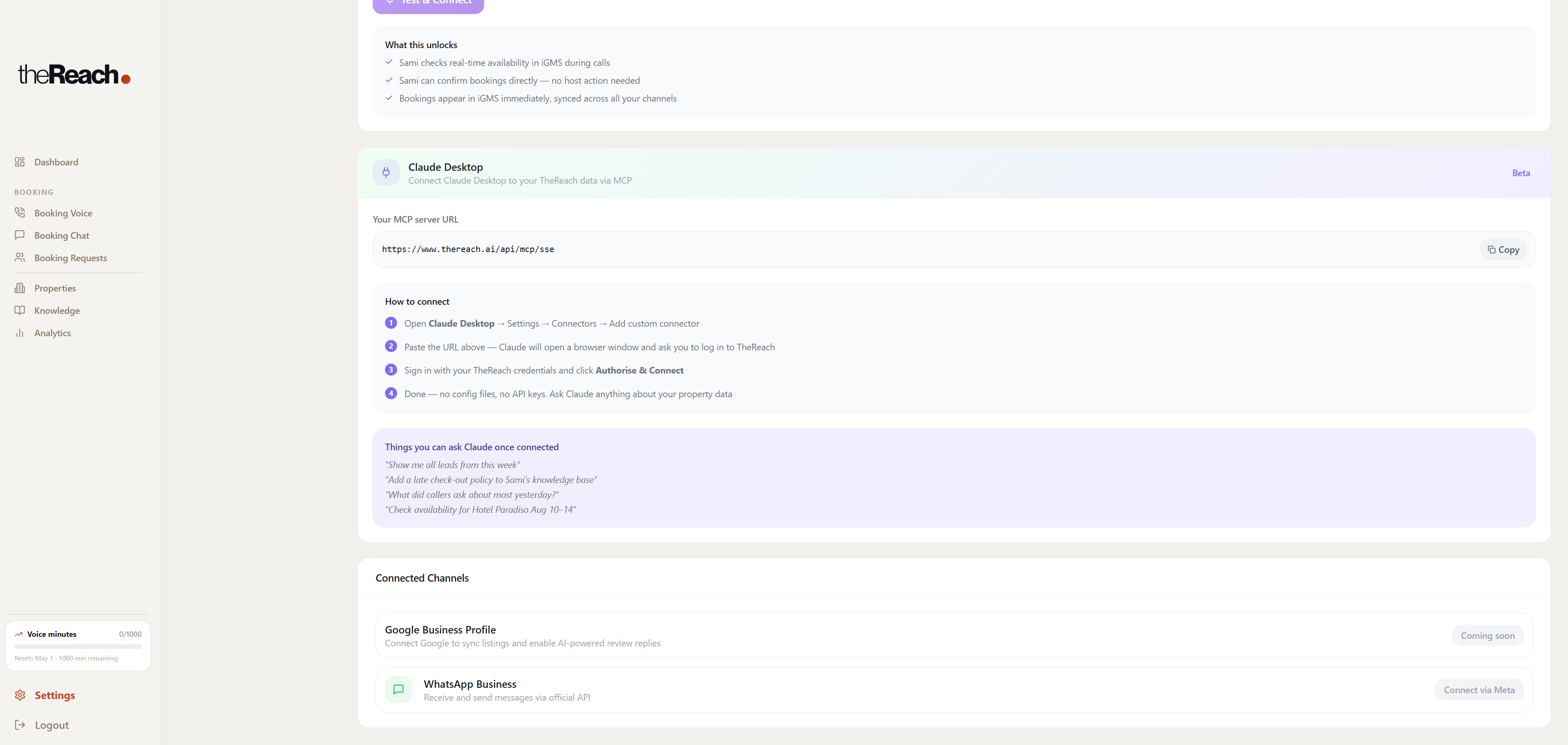Screenshot of Connect Claude Desktop via MCP and ask plain-language questions of your data.