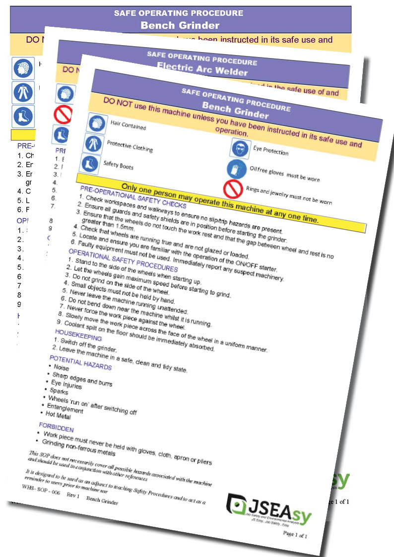 Screenshot of Safe Operating Procedures (SOP)