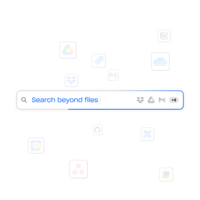 Screenshot of the Dropbox universal search, which works across all connected apps so users can instantly find what they're looking for.
